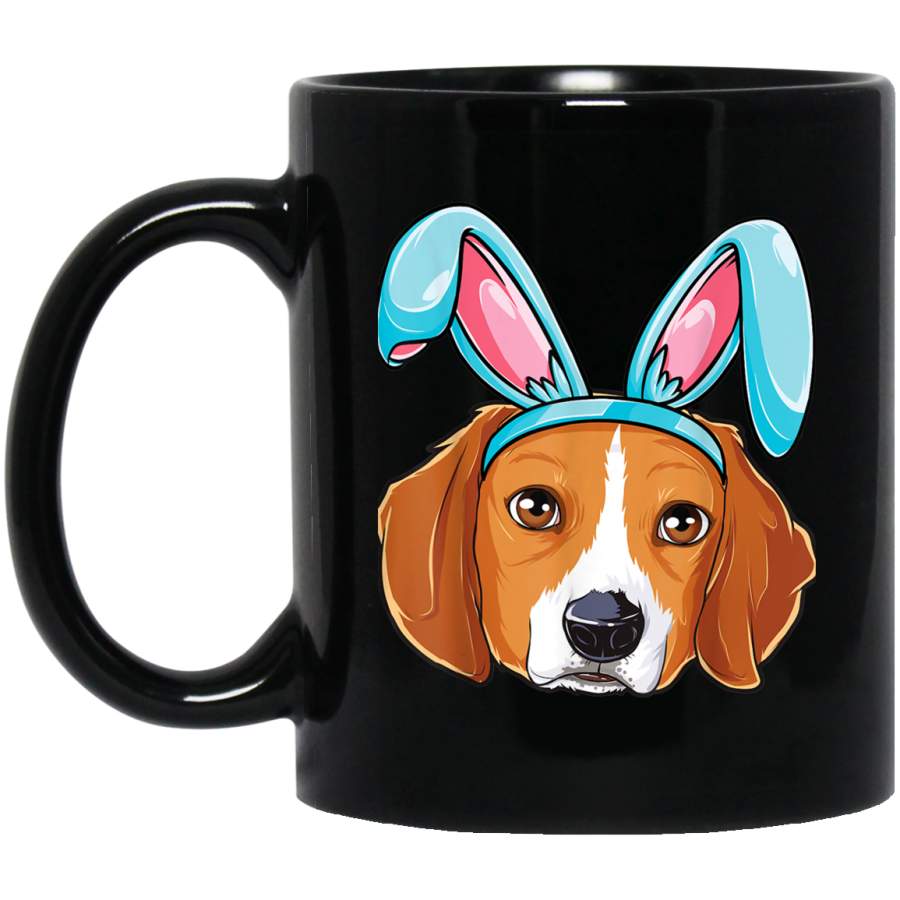 Easter Bunny Beagle 11 oz 15 oz Mug Dog Boys Girl Kids Men Women  11 oz 15 oz Mug Black