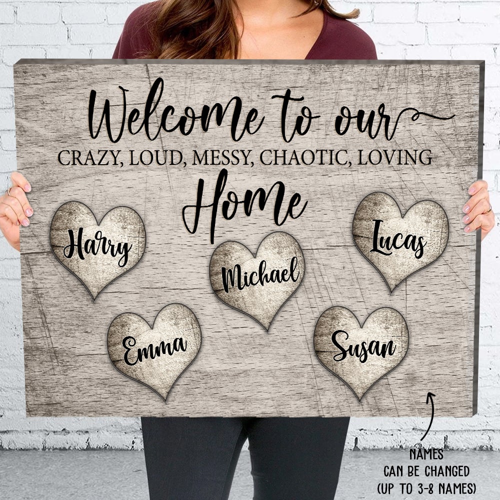 Welcome To Our Home – Personalized Custom Matte Canvas – Gifts For Family