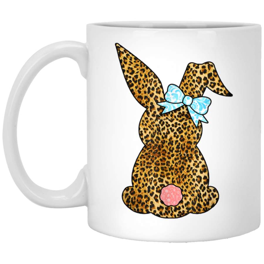 Cute Easter Leopard Plaid Bunny Rabbit Mug Cup Coffee