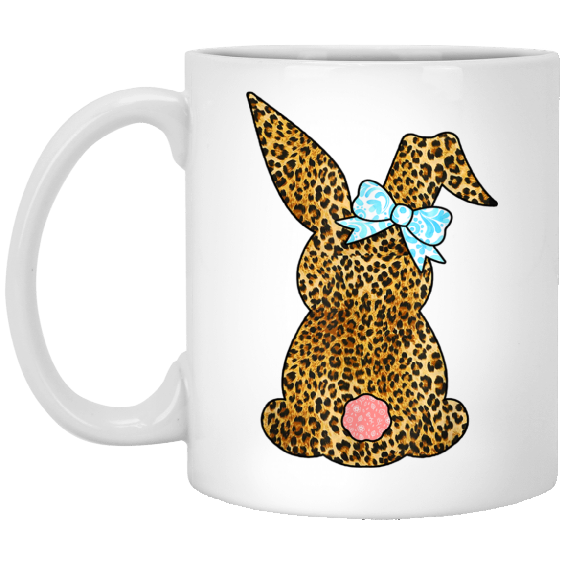 Cute Easter Leopard Plaid Bunny Rabbit Mug Cup Coffee