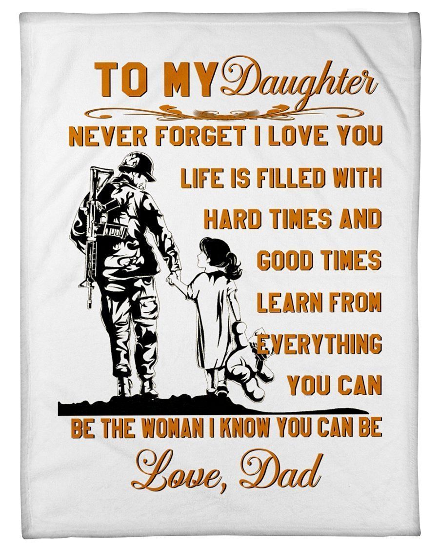 Veteran Dad Gift For Daughter Blanket