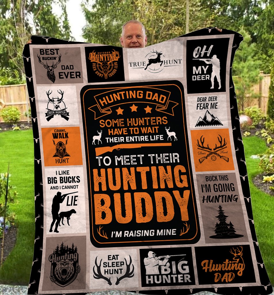 Dad and Son Hunting Buddy Blanket| Deer Hunting Fleece Throw for Father| Special Father’s Day, Birthday, Christmas Gift| N1042 ChipteeAmz