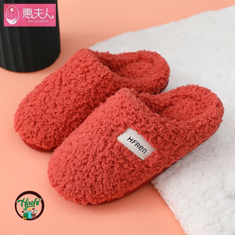 Women Warm Plush Slippers Winter Home Floor Shoes Lovers Indoor Slipper Solid Color Female Male Soft Fur Slides