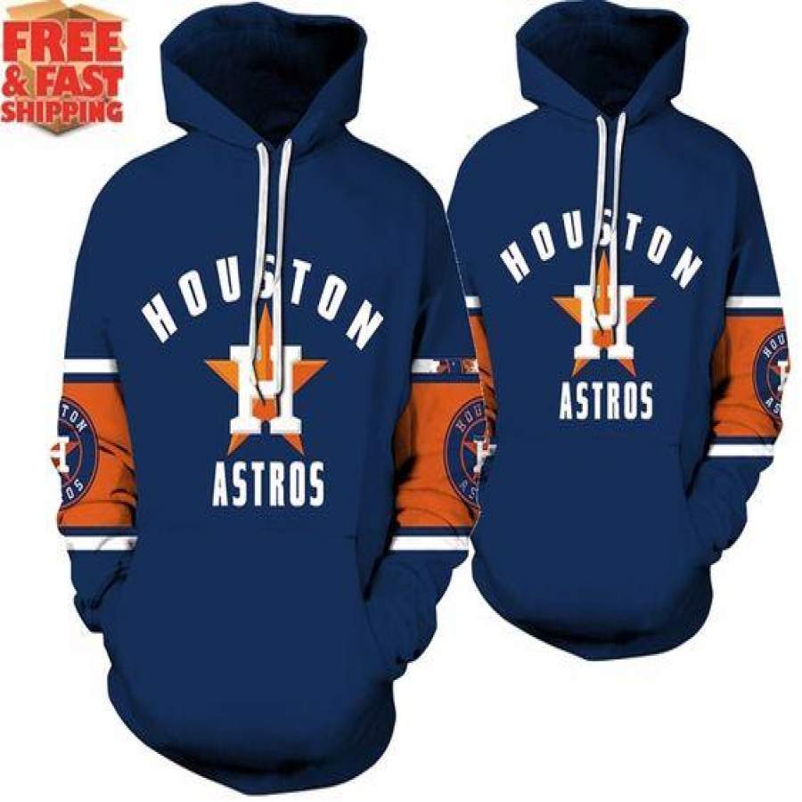 Houston Astros Baseball Team Hoodie Unisex 3D All Over Print