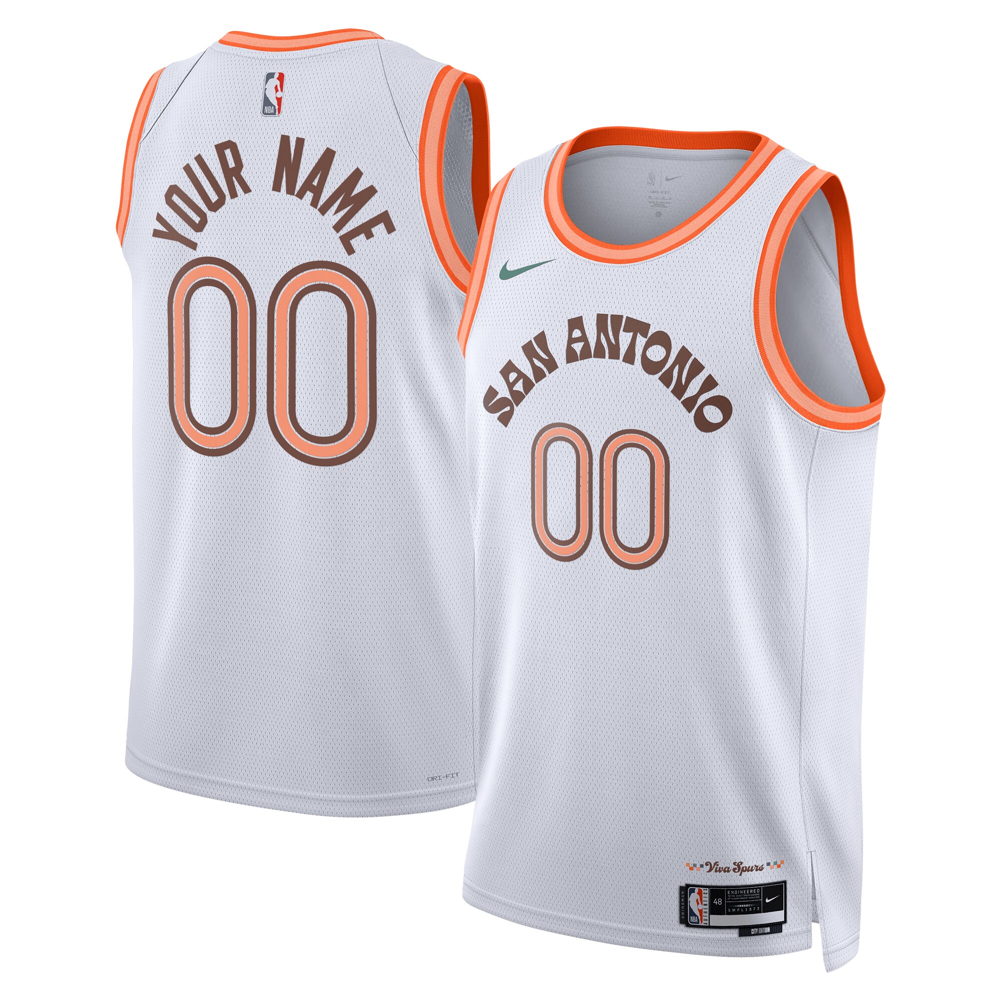 San Antonio Spurs Unisex 2023/24 Custom Swingman Jersey – White – City Edition