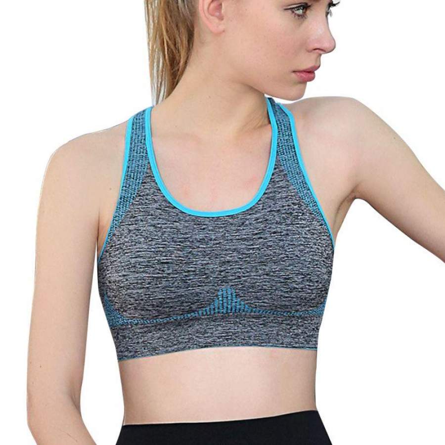 Woman Yoga Sports Bra Fitness Running Workout Crop Top Tank Padded Racerback