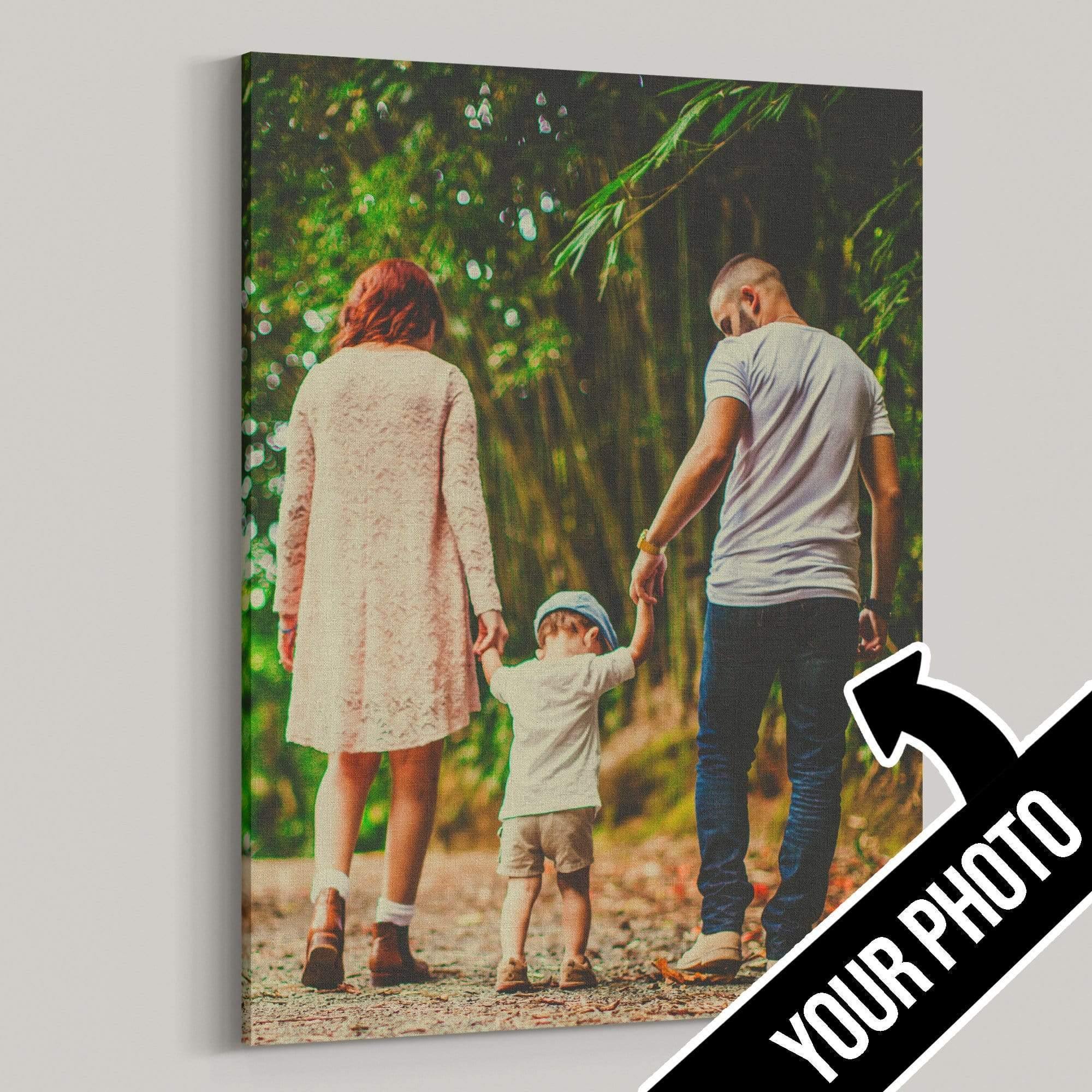 [Personalized Photo] Family Photo – Best Gift Idea For Father’S Day, Gift For Home Decor, Gift For Family – Horizontal Canvas Matte Canvas Wall Art