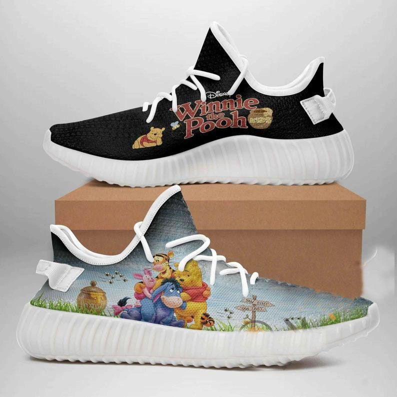 Winnie The Pooh Yeezy Boost 350 Sneakers Shoes Birthday Unisex Gift Idea For Fans Him Son Boyfriend Father’S Day Shoes Yeezy Sneakers H94