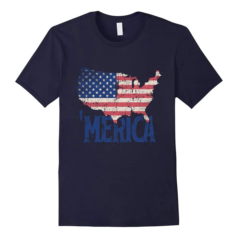 ‘Merica T Shirt Tee Vintage USA Proud Flag Memorial Day Gift