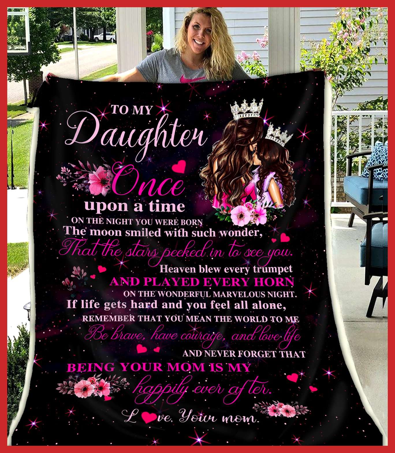 To My Daughter Once Upon A Time Fleece Blanket Gift For Daughter Form Mom