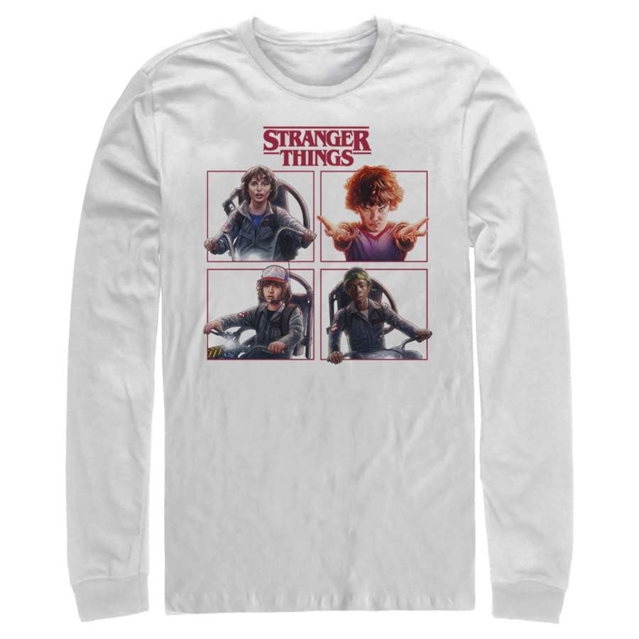 Stranger Things Men’s Character Squares  Long Sleeve Shirt