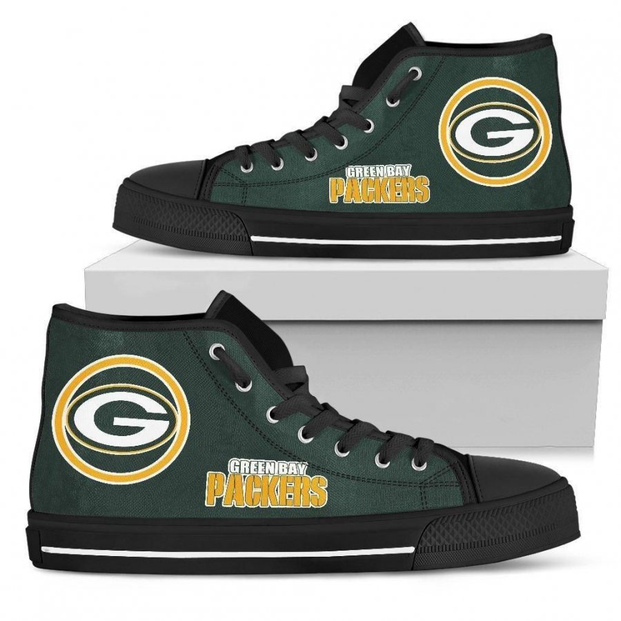 Circle Logo Green Bay Packers High Top Shoes #962