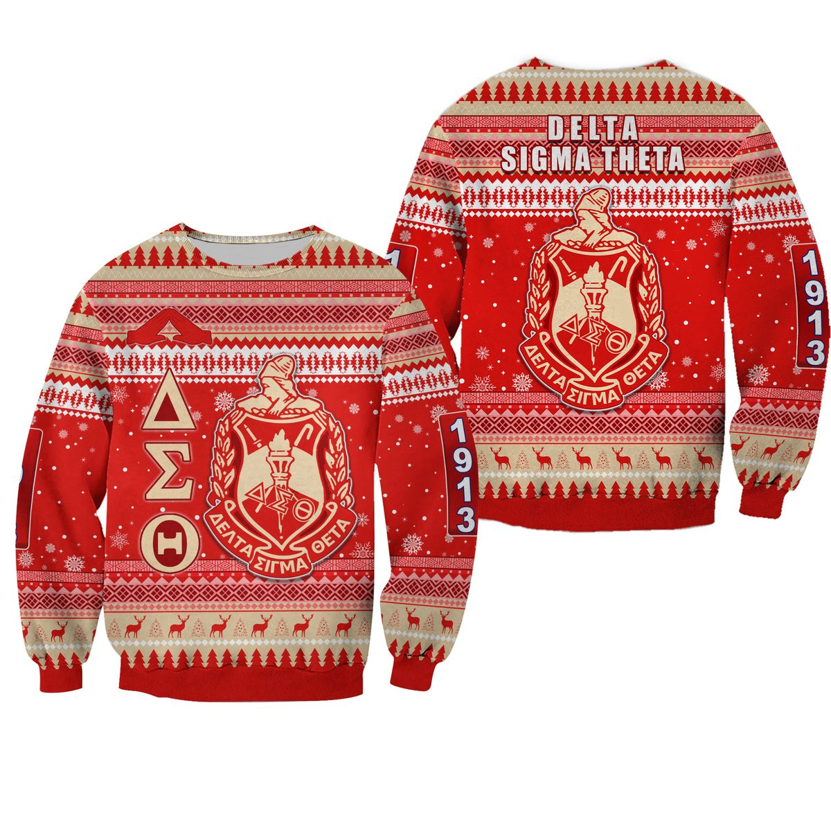 Getteestore Sweatshirt – Delta Sigma Theta African Pattern Christmas Sweatshirts A31