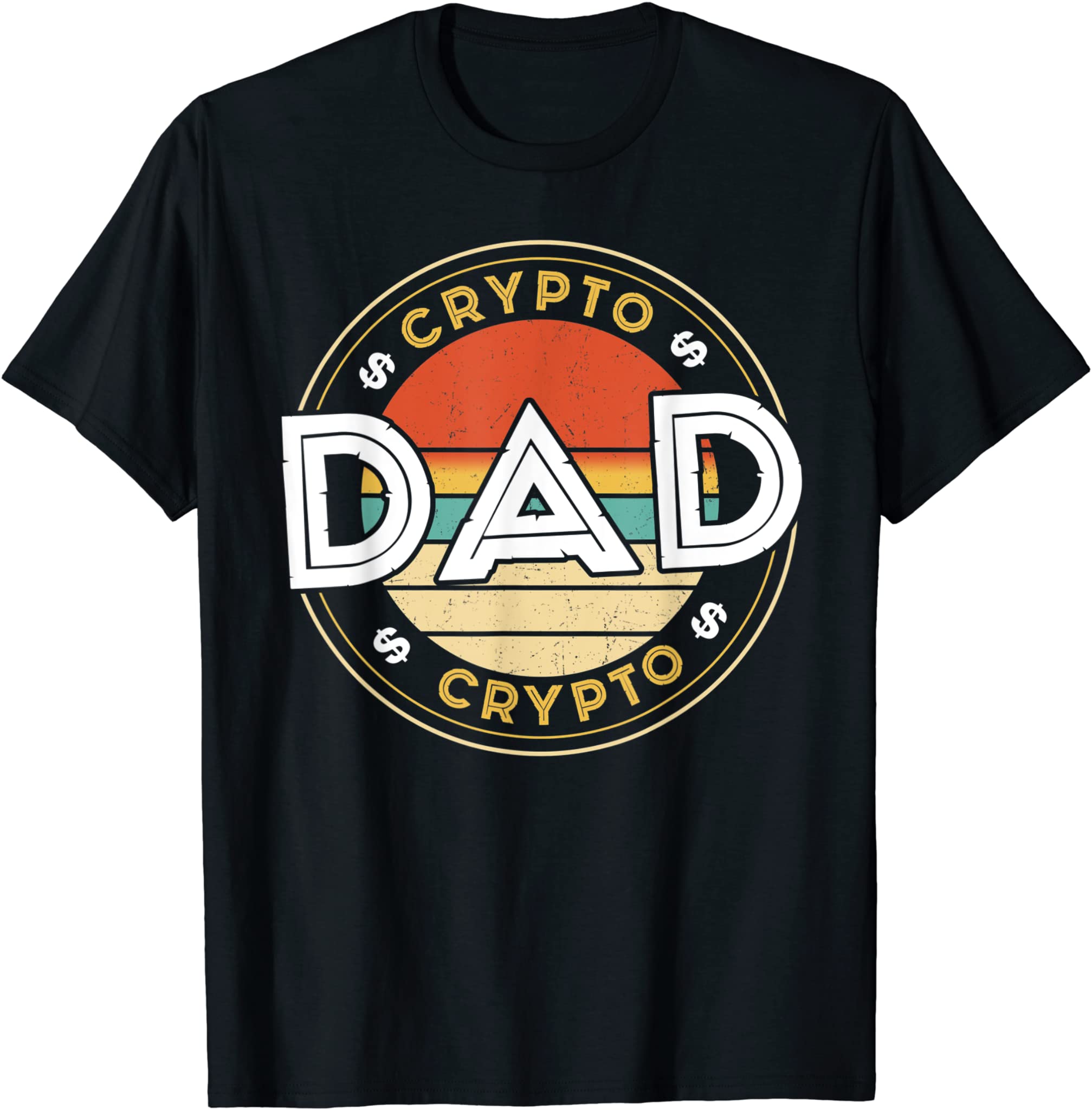 Mens Funny Fathers Day Crypto Dad Bitcoin Cryptocurrency Father T-Shirt