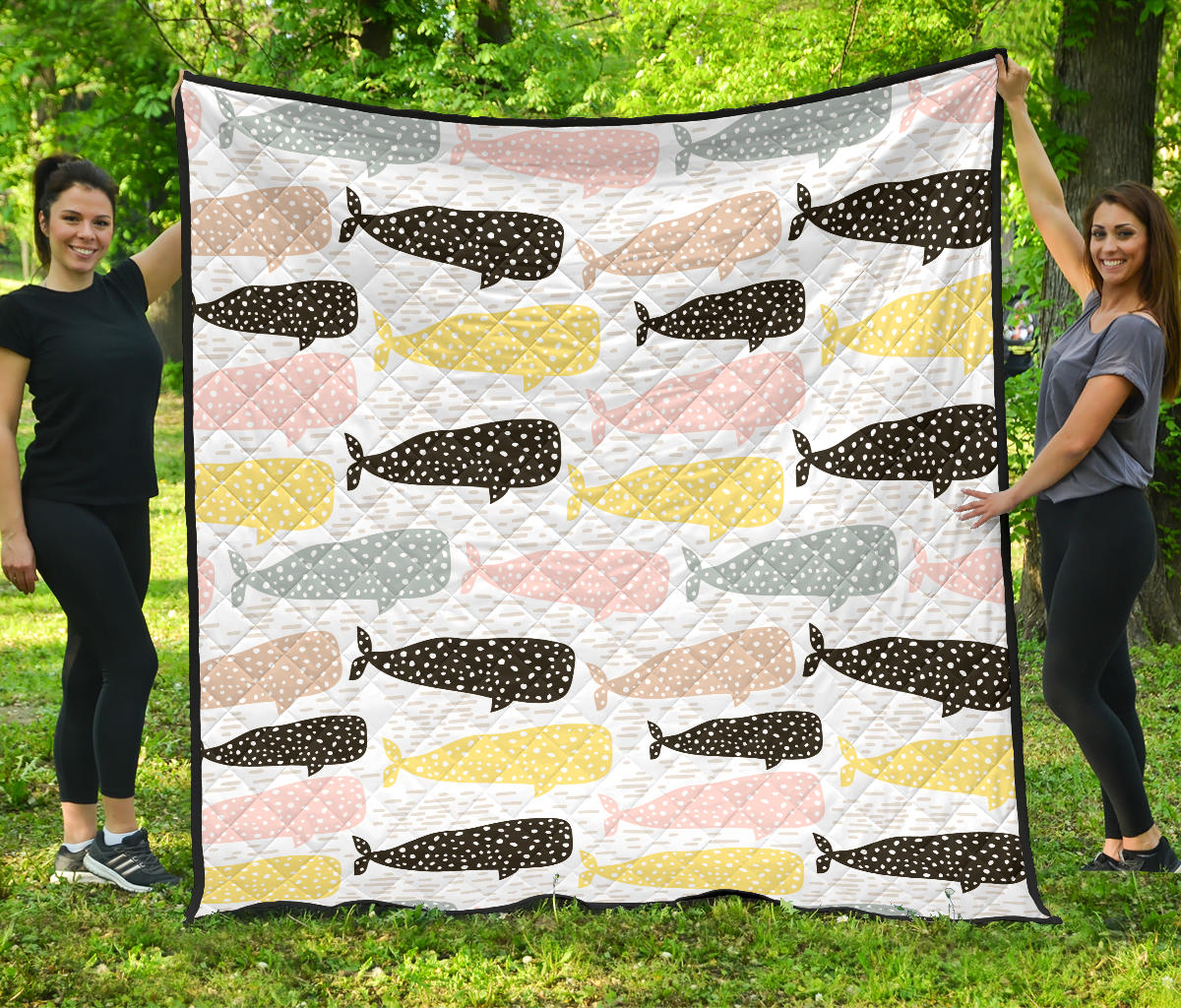 Whale Dot Pattern Premium Quilt