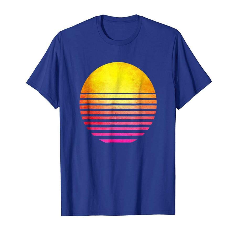 90s Vintage Outrun Sun Retro T-shirt