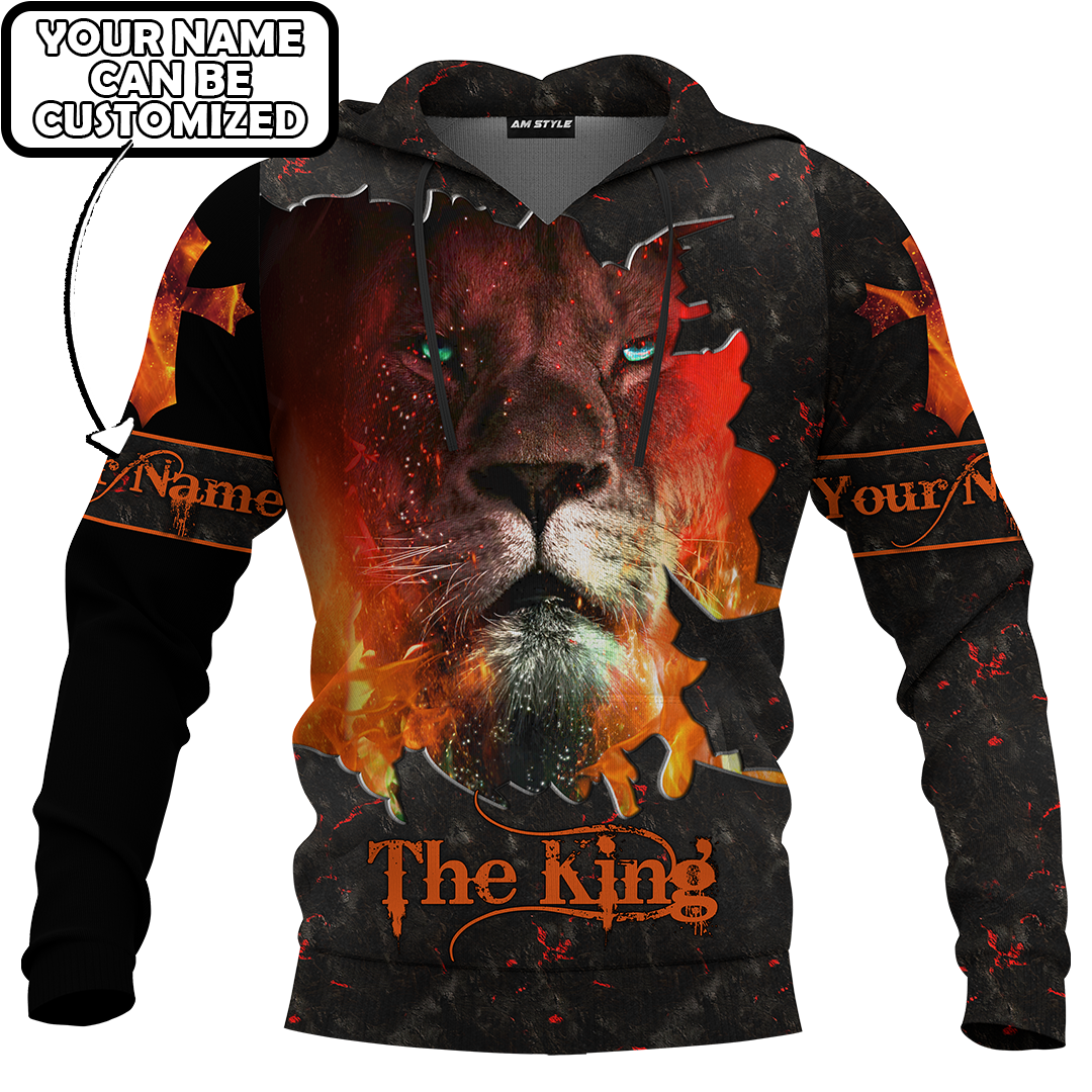 The King Jesus Lion Fire Customized 3D All Over Printed Shirt – Am Style Design