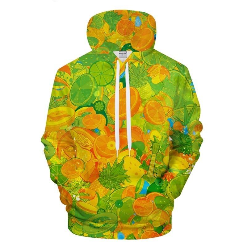 Citrus Fruit Print Hoodie