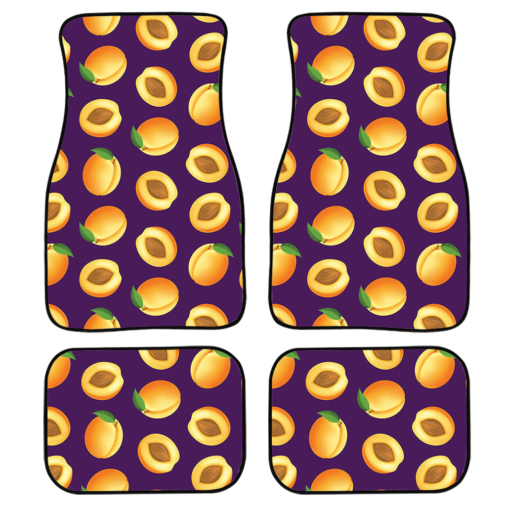 Apricot Fruit Pattern Print Front And Back Car Floor Mats, Front Car Mat