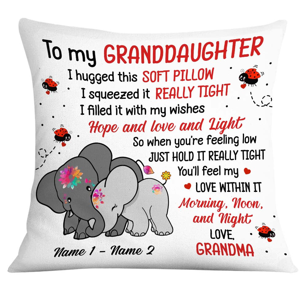 Personalized Daughter Granddaughter Mom Grandma Elephant Pillow Jr76 30O32