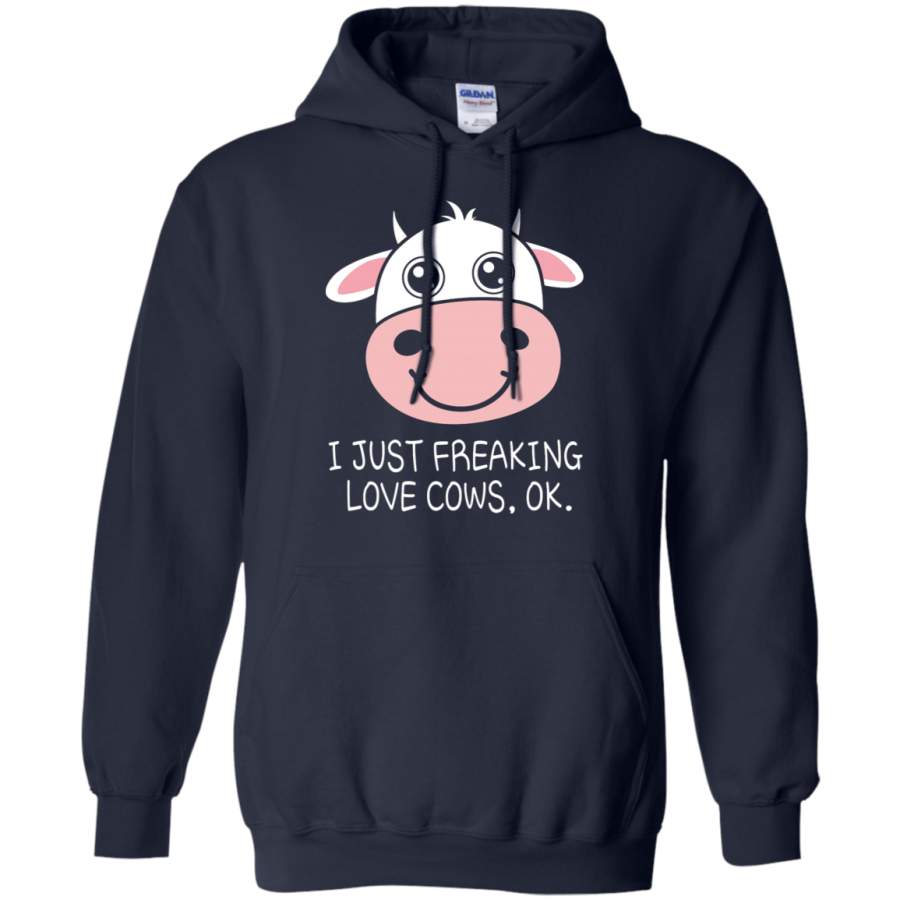 AGR I Just Freaking Love Cows OK Animal Hoodie