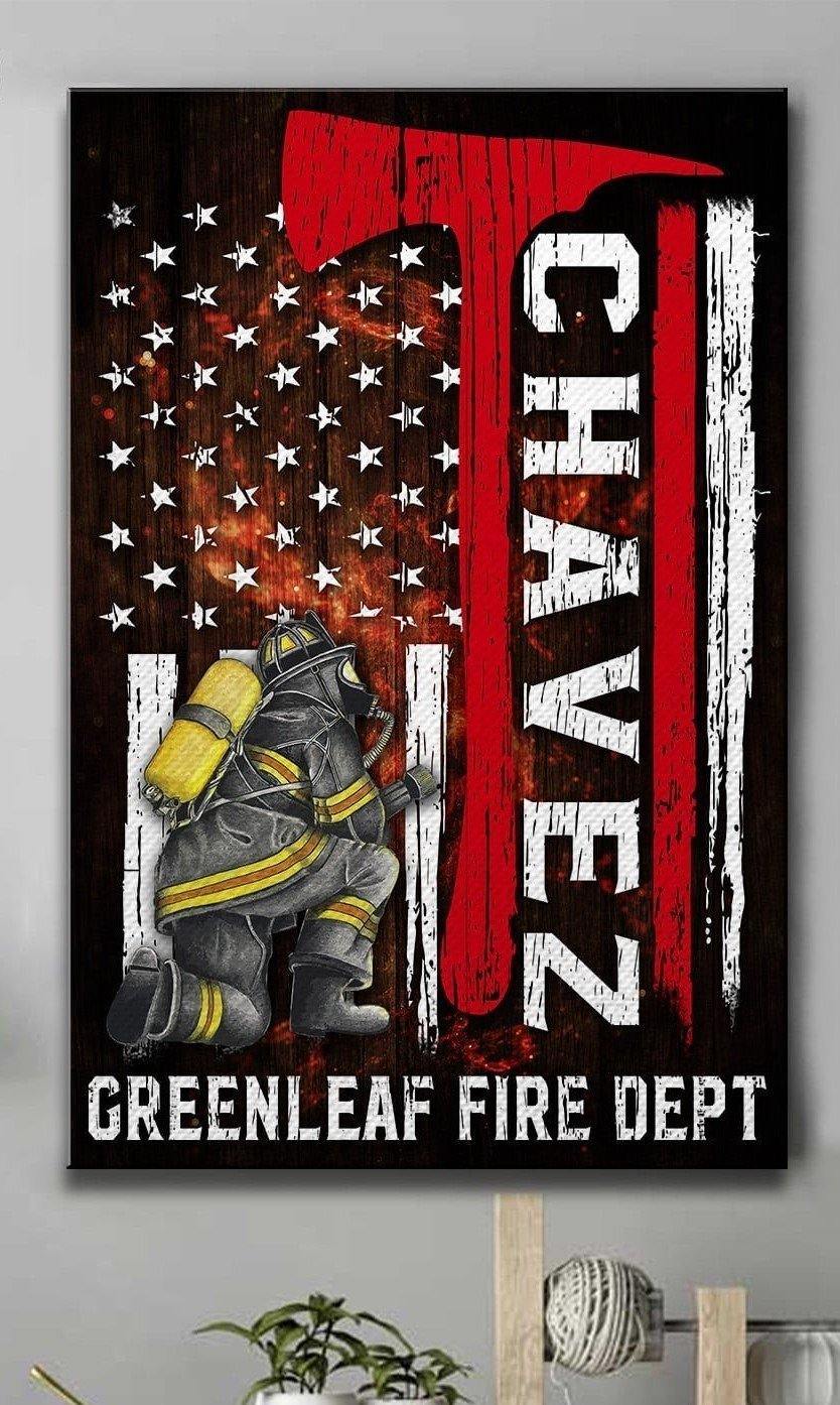 [Personalized Name] Firefighter Name And Dept – Gift For Father’S Day, Gift For Home Decor  – Canvas Print