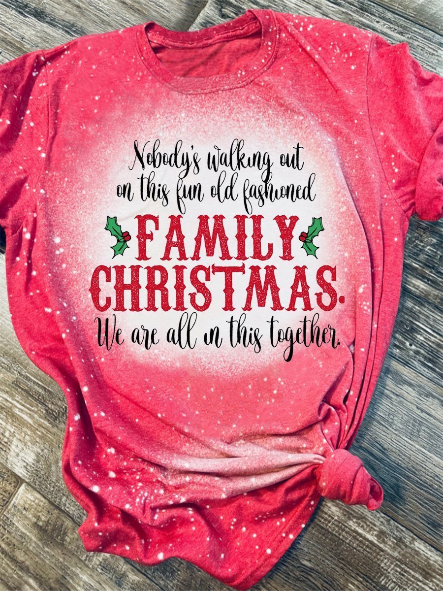 Family Christmas Print Short Sleeve T-Shirt