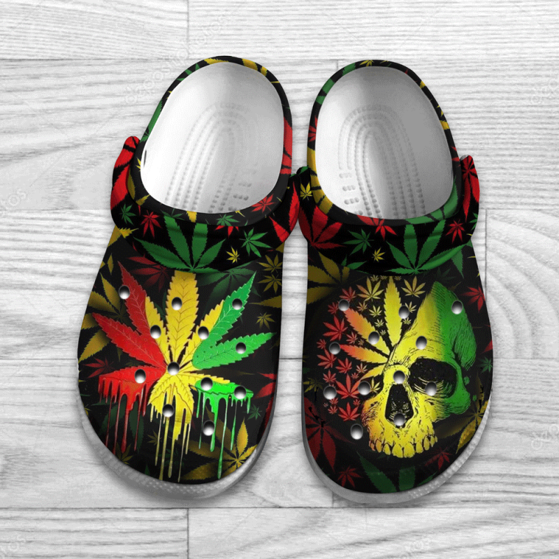 Skull Weed Cannabis clog Shoesfor Men Women Marijuana 420 Weed Day Gifts Ht