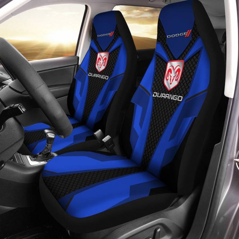 Dodge Durango VTH Car Seat Cover (Set of 2) Ver 1 (Blue) Fashion Store