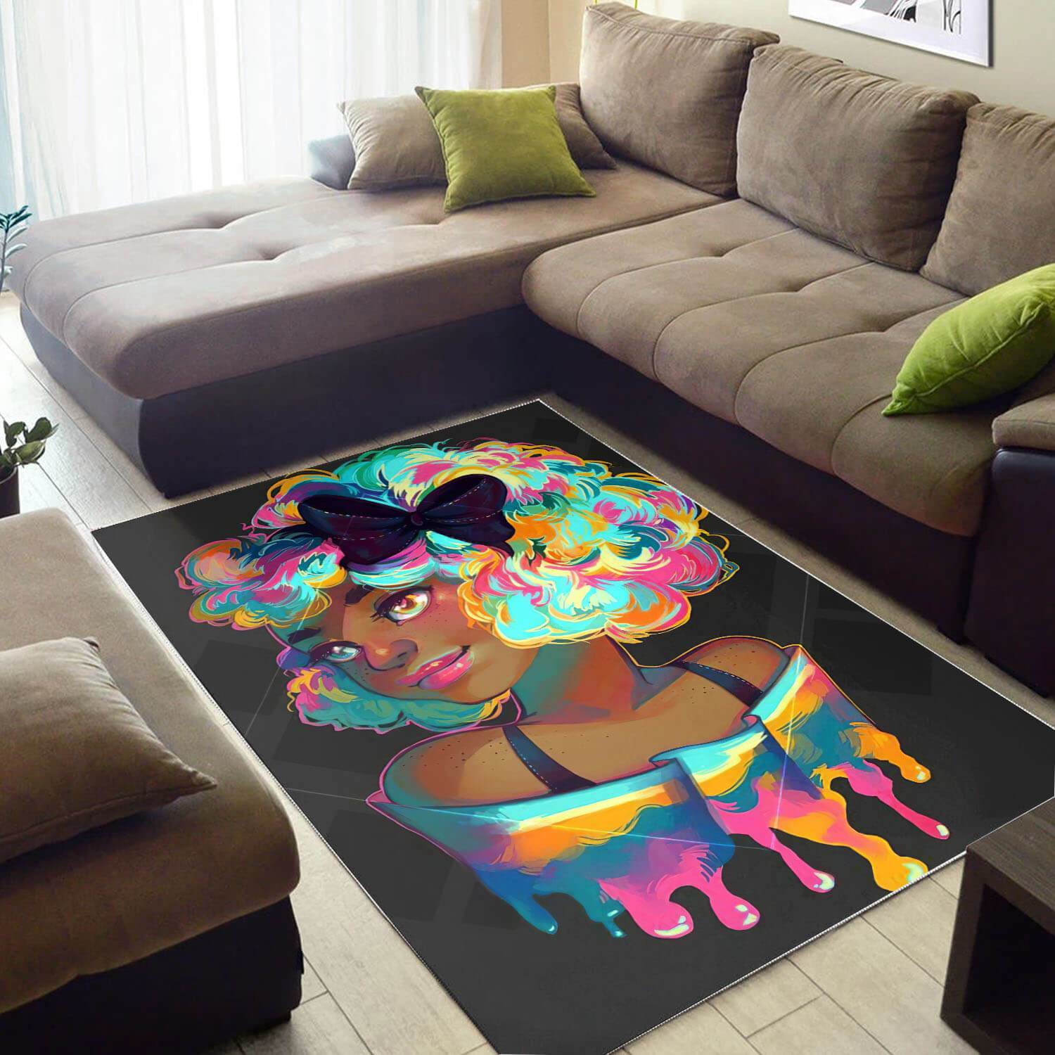 African American Rugs Pretty Lady With Afro Carpet African Design Afrocentric Living Room Ideas WBG33791