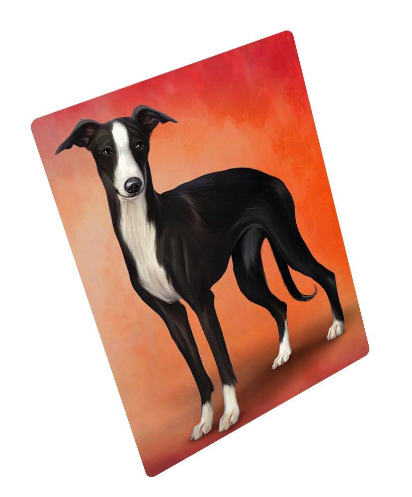 Whippet Black And White Dog Art Portrait Print Woven Throw Sherpa Plush Fleece Blanket