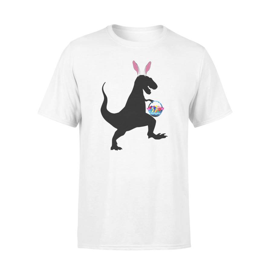 Easter Dinosaur T Rex Bunny Ears Easter Eggs Basket T Shirt