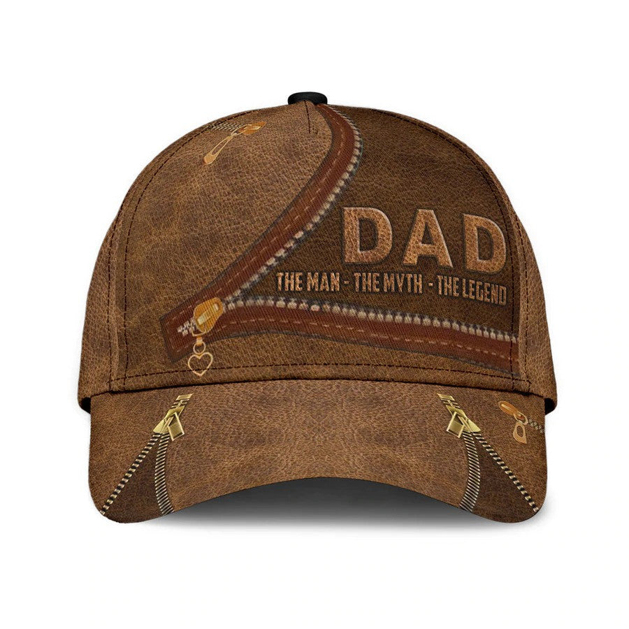 Personalized Father’S Day Cap, Dad The Man, The Myth, The Legend 3D Baseball Cap For Dad