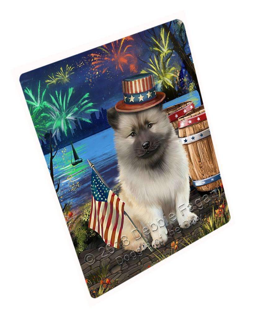 4Th Of July Independence Day Fireworks Keeshond Dog At The Lake Blanket Blnkt76701