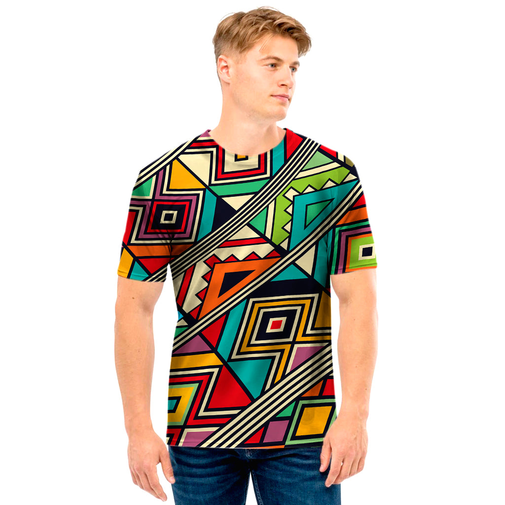 Retro African Ethnic Tribal Print Men’S T-Shirt