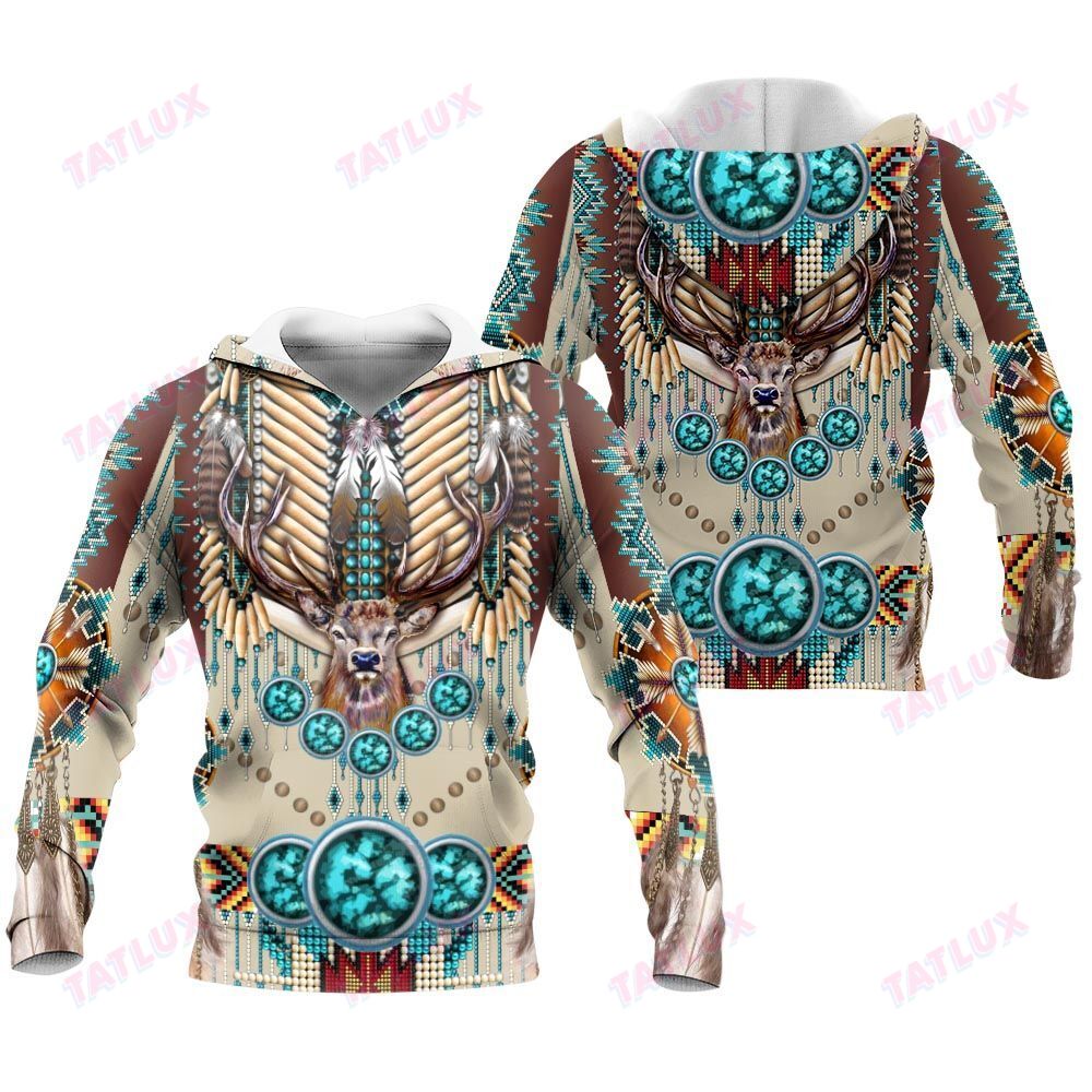 Native Wild Animal Reindeer 3D All Over Printed Shirt, Sweatshirt, Hoodie, Bomber Jacket Size S – 5Xl