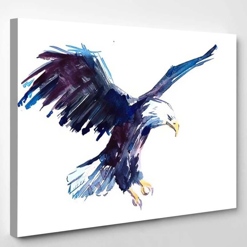 Watercolor Eagle Hand Drawn Illustration – Eagle Animals Canvas Art Wall Decor Christmas Gift Ideas