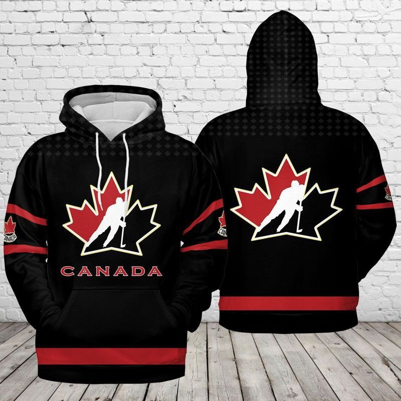 Amazing Canada Hockey Team Spirit Back Red Hoodie 3D