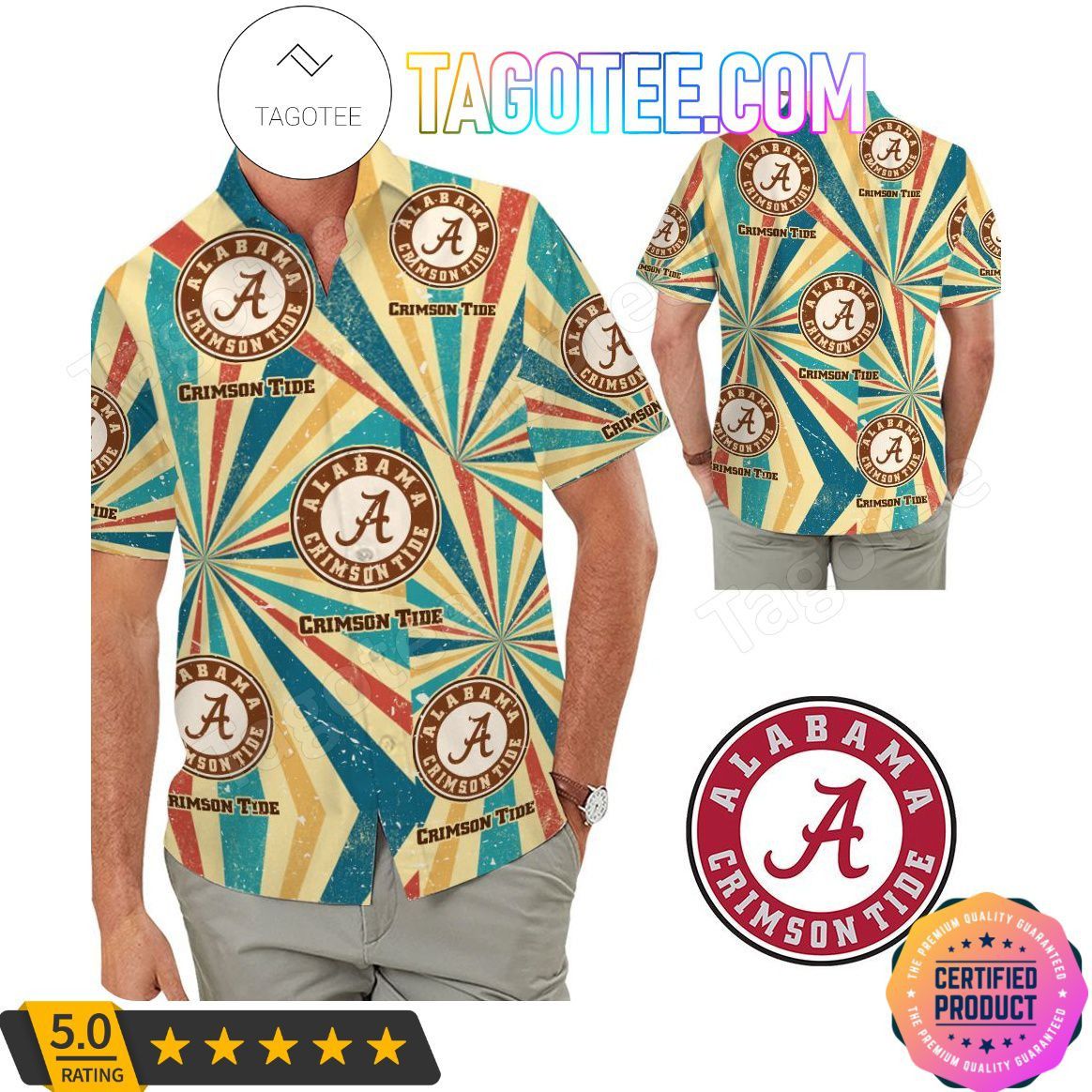 NCCA Alabama Crimson Tide Hawaiian Shirt V15 Aloha Shirt