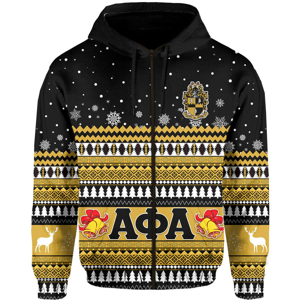 Alpha Phi Alpha Christmas Zip Hoodie African Pattern Lt13