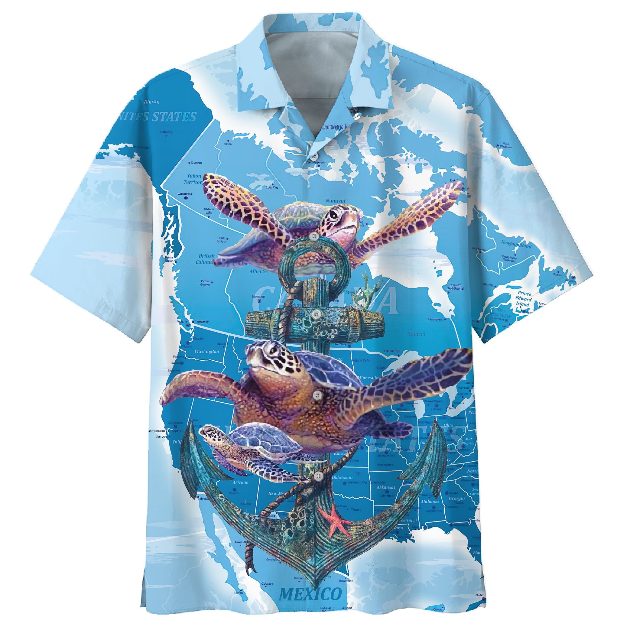 Famille America Turtle Anchor Hawaii Shirt Ha66026