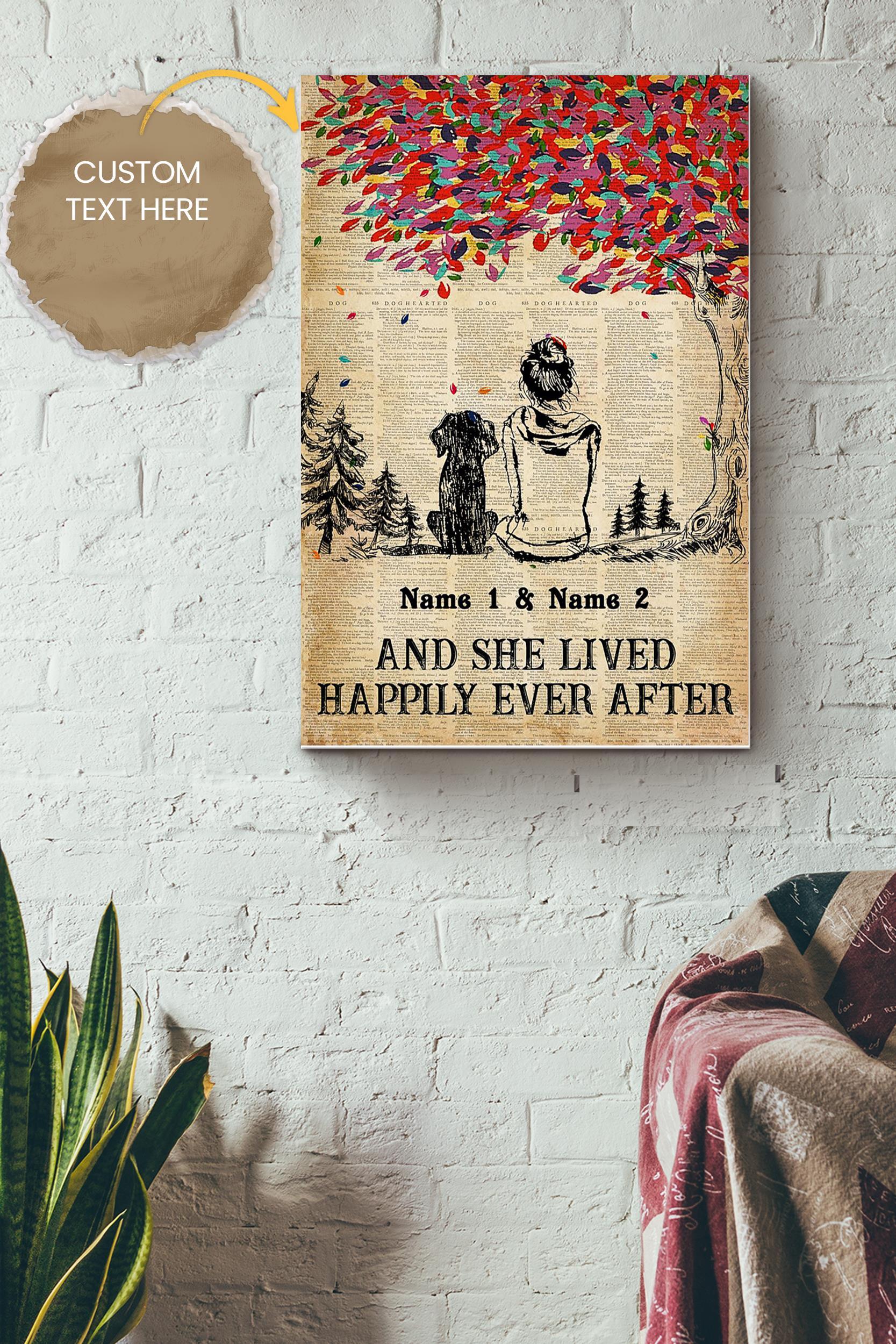 Dog And Girl Personalized Poster – Animal Wall Art – Gift For Dog Lover Dog Foster Puppy Fan Farmhouse Decor Poster