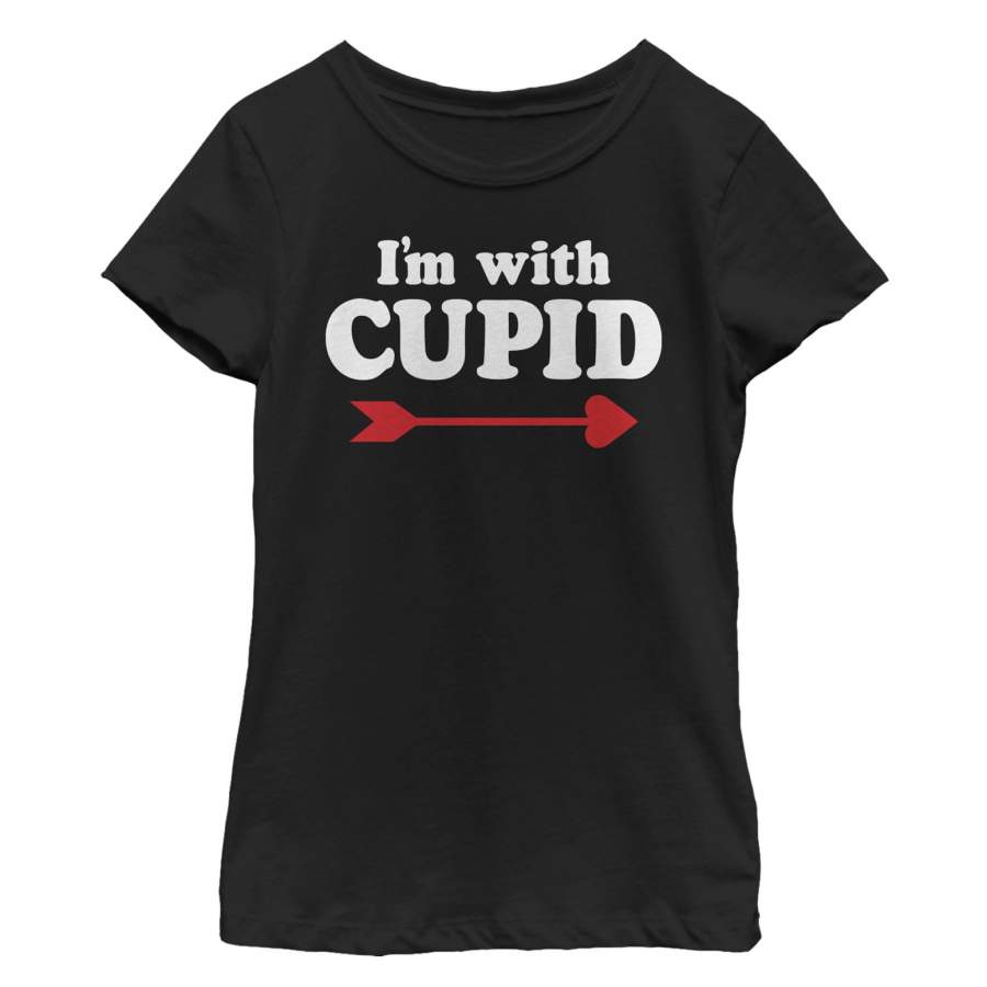 Lost Gods Girl’s Valentine’s Day I’m With Cupid Arrow  T Shirt