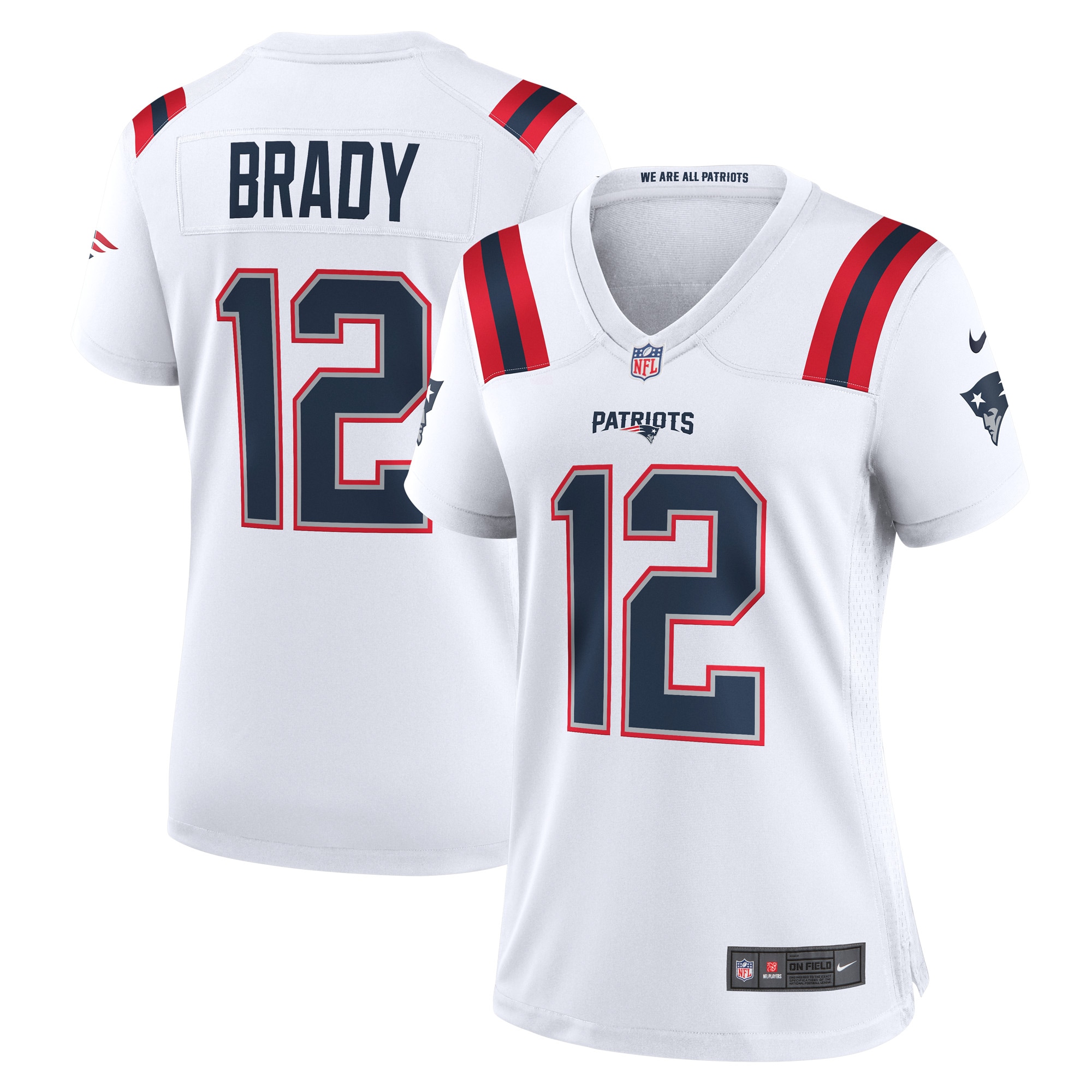 Women’s New England Patriots Tom Brady White Retired Game Jersey