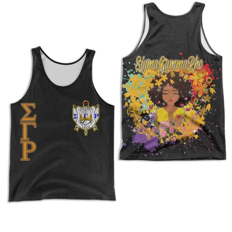 Sorority Tank Top – Sigma Gamma Rho Rainbow Flower Girl Racerback Tank