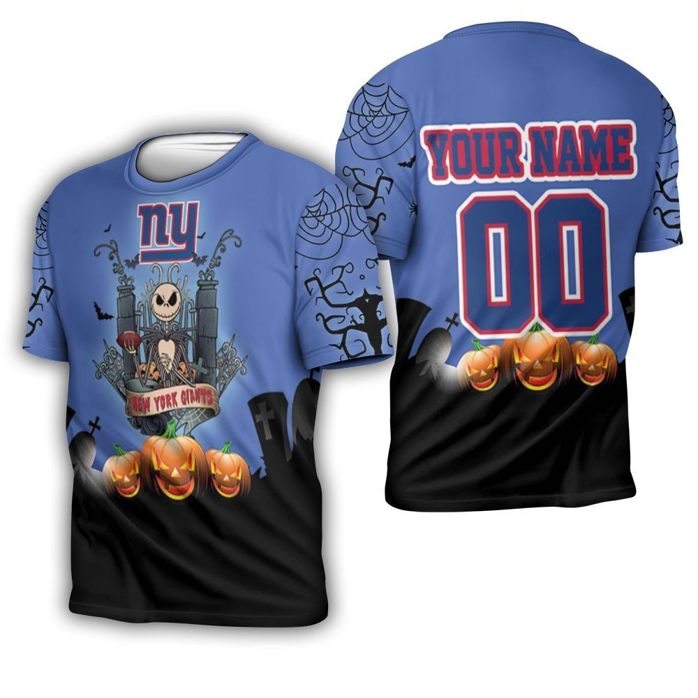 New York Giants And Jack Skellington 3D Personalized 3D T-Shirt