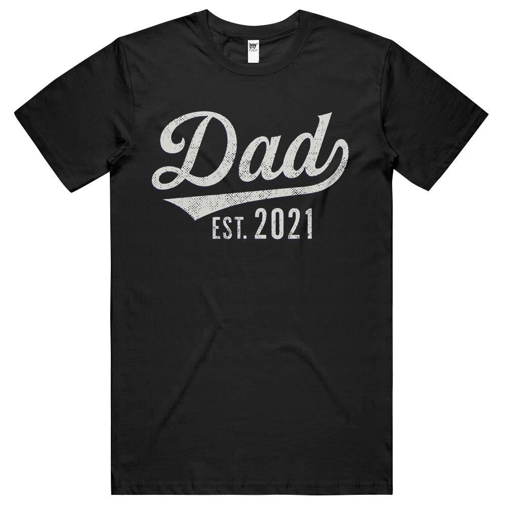 Vintage Mens Tee For Dad Est. 2021 Retro Sporty With Baseball Logo Style Father’s Day Daddy Choice T Shirts