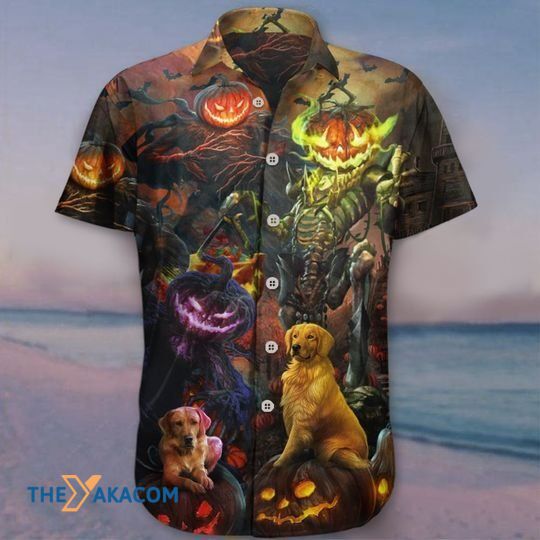 Golden Retriever Pumpkin King Halloween The Best Gift For Dog Lovers Hawaiian Shirt Ha105950