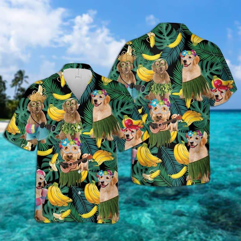 Golden Doodle Hawaii Summer Hawaii Unisex Print Aloha Short Sleeve Casual Shirt Ha108412