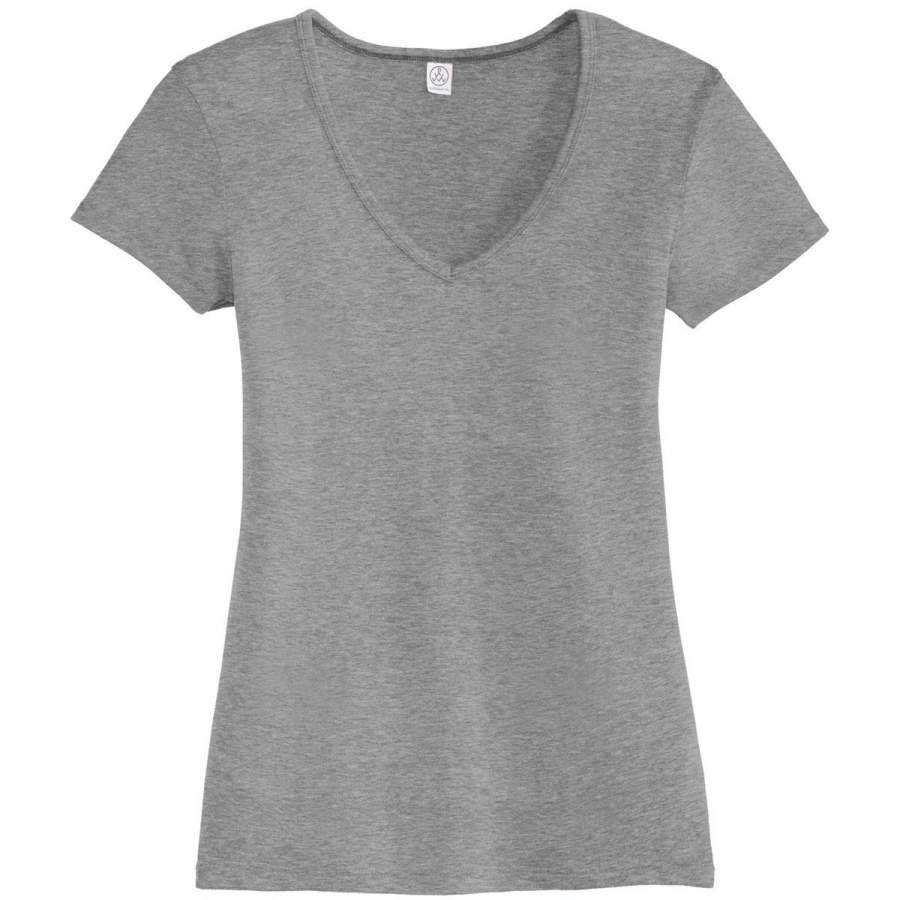 Alternative Apparel Women’s Smoke The Keepsake V-Neck Vintage 50/50 Tee